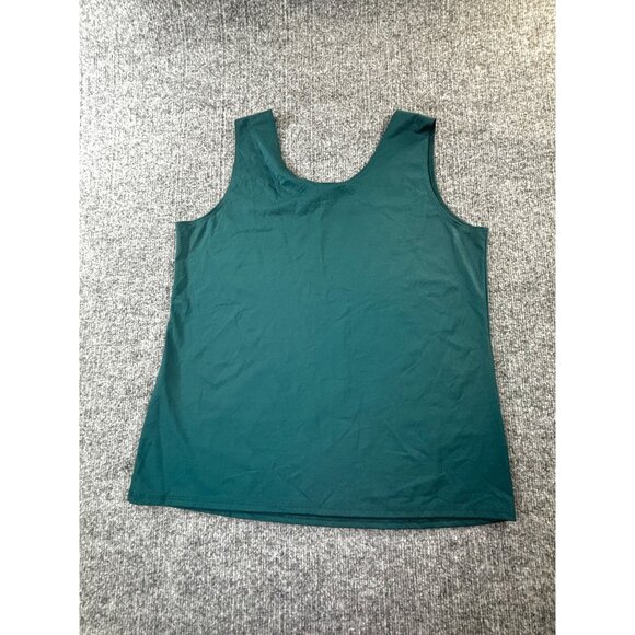 Chico's Tank Top Women's 2 Green Stretch Sleeveless top New Without Tag - Picture 2 of 7
